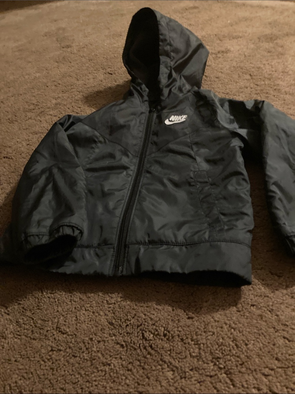 Nike Kids Black Hooded Lightvweight jacket size 3t